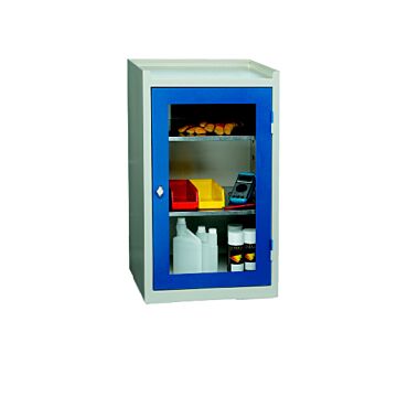 Armoire basse porte transparente