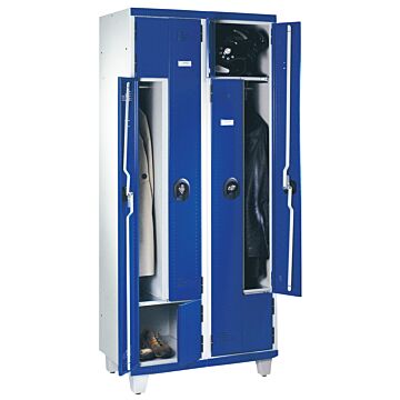 Vestiaire monobloc en L sur pieds