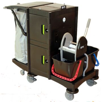 Chariot de ménage/lavage sécurisé + accessoires