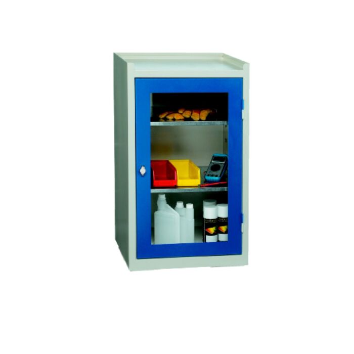 Armoire basse porte transparente