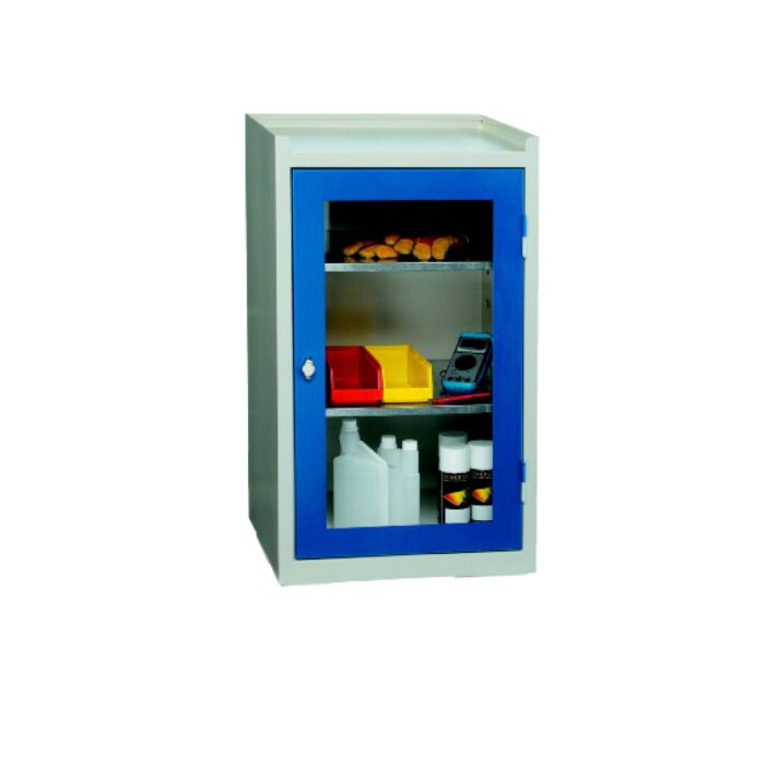 Armoire basse porte transparente
