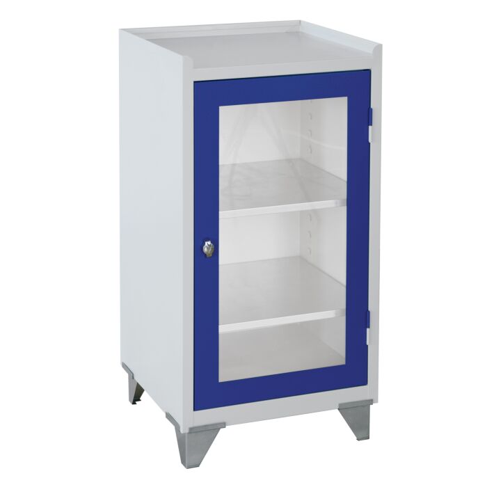 Armoire basse porte transparente