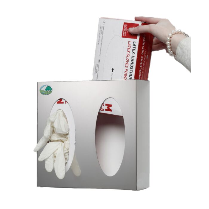 Support mural inox pour boîtes de gants